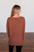 Reaching Out To You Knit Sweater- Brick