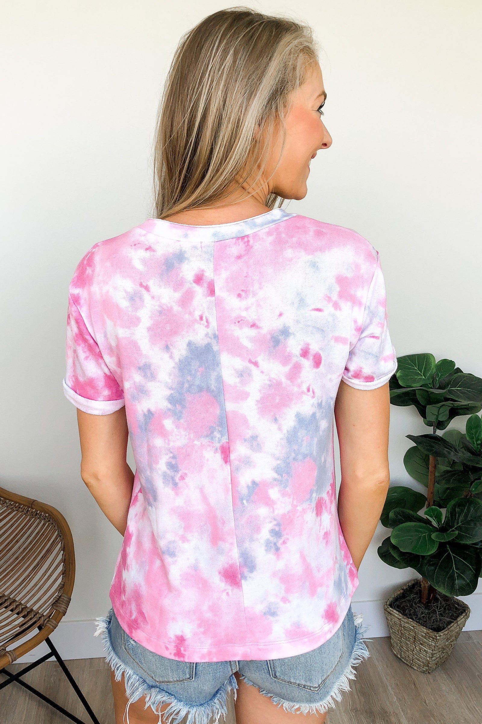 Just My Type Pink Tie Dye Top