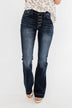 KanCan Button Fly Flare Jeans- Diane Wash