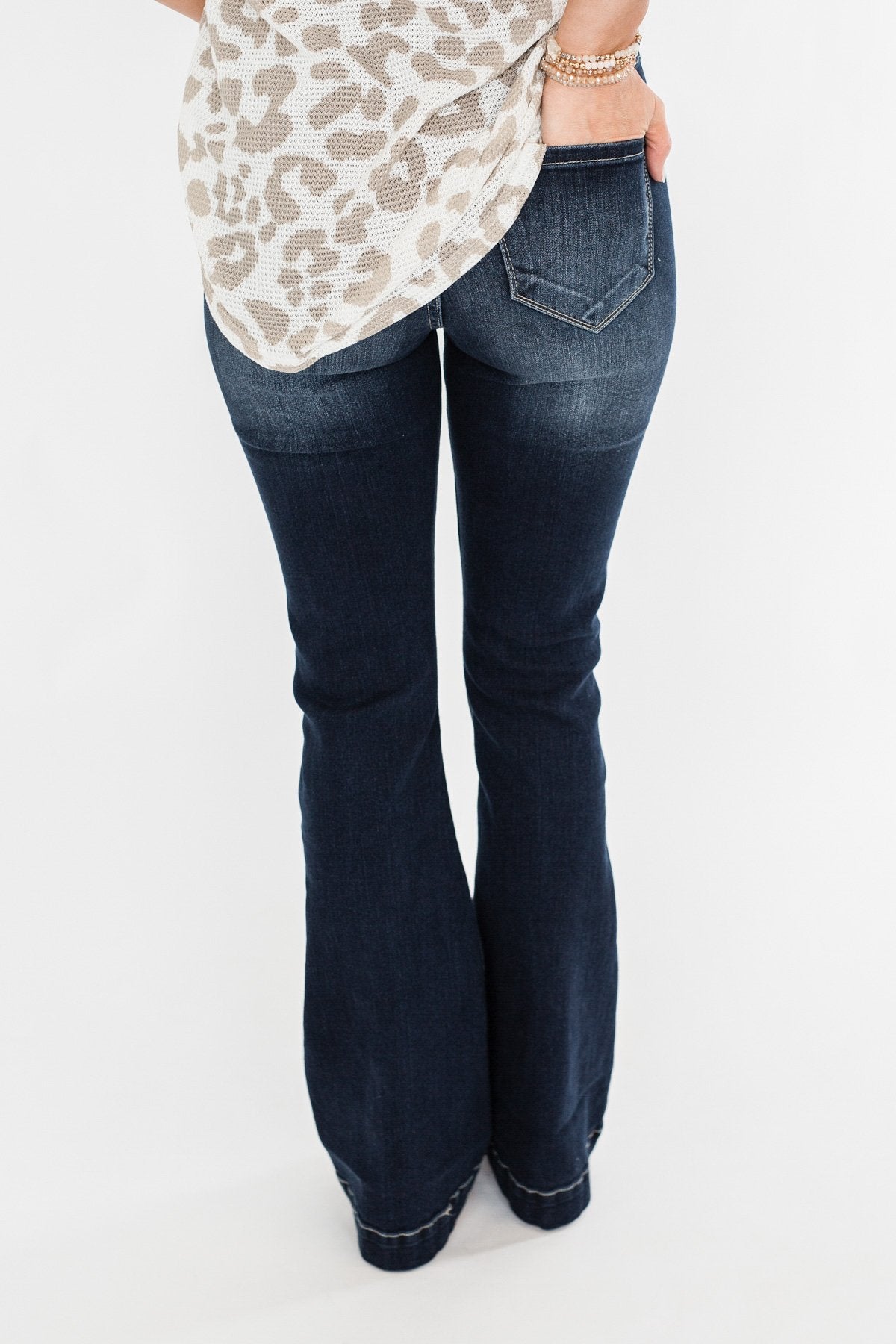 KanCan Button Fly Flare Jeans- Diane Wash