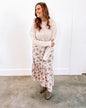 Stop & Stare Floral Maxi Skirt- Ivory
