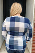 Sincerely Me Plaid V-Neck Top- Blue