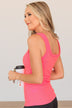 Ignore The Stares Ribbed Tank- Neon Pink