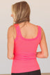 Ignore The Stares Ribbed Tank- Neon Pink