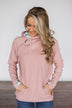 Exclusive Blush & Grey Striped Ampersand Double Hood
