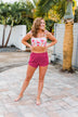 High Tide Athleisure Shorts- Berry
