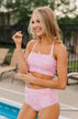 Chasing The Sun Floral Bandeau Swim Top- Pink