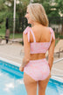 Chasing The Sun Floral Bandeau Swim Top- Pink