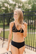 Perfect By The Poolside Triangle Bikini Top- Black