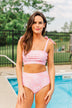 Chasing The Sun Floral Bandeau Swim Top- Pink