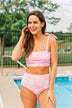 Chasing The Sun Floral Bandeau Swim Top- Pink
