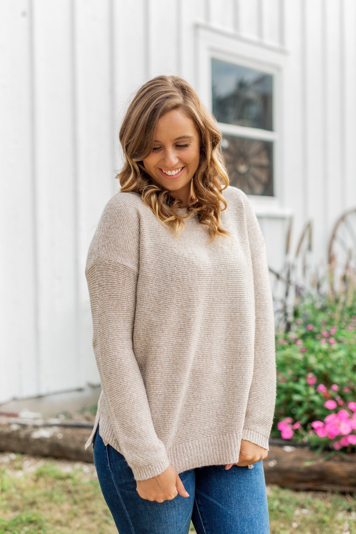 Reaching Out To You Knit Sweater- Light Taupe – The Pulse Boutique