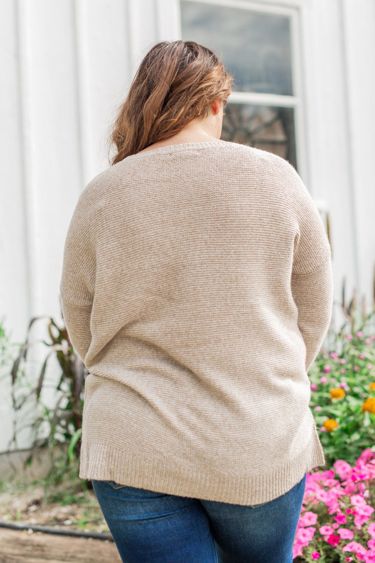 Reaching Out To You Knit Sweater- Light Taupe