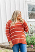 Faithfully Yours Striped Knit Sweater- Copper & Ivory