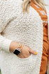 Beaded Pendant Watch Band- Peach & Beige