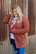 Stealing Glances Popcorn Knit Cardigan- Deep Clay