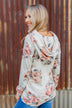 Made My Day Floral Drawstring Hoodie- Heathered Oatmeal