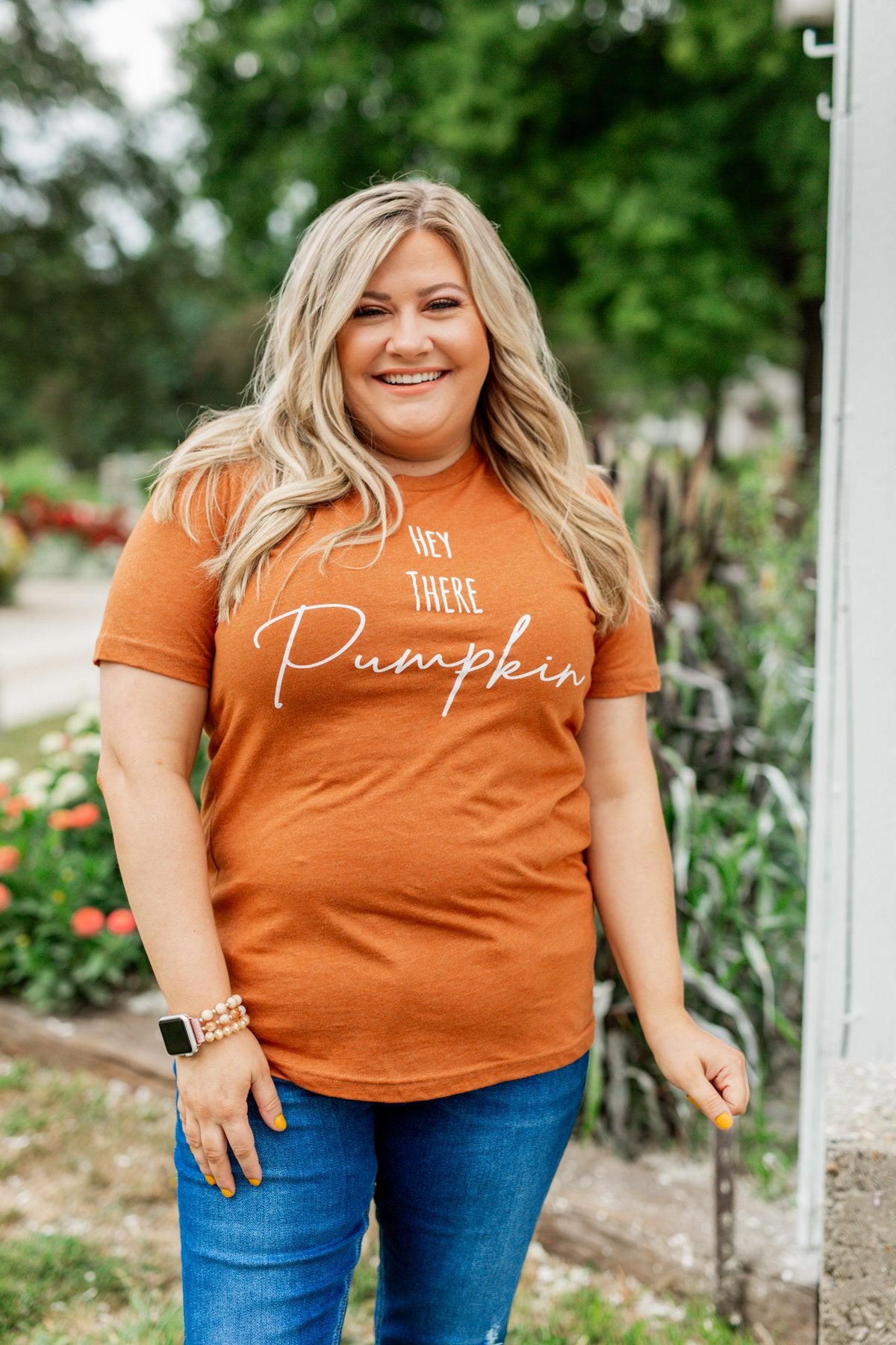 "Hey There Pumpkin" Graphic Tee- Copper