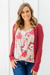 Light Weight Open Front Cardigan- Brick Red