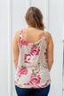Everywhere I Go Floral Twist Tank Top- Taupe