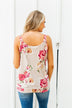 Everywhere I Go Floral Twist Tank Top- Taupe