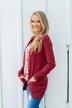Light Weight Open Front Cardigan- Brick Red