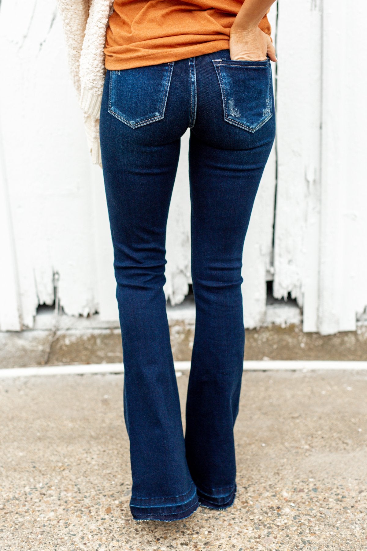 Kancan dark hotsell flare jeans