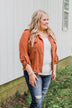 One Thing Right Lightweight Zip Up Jacket- Rust