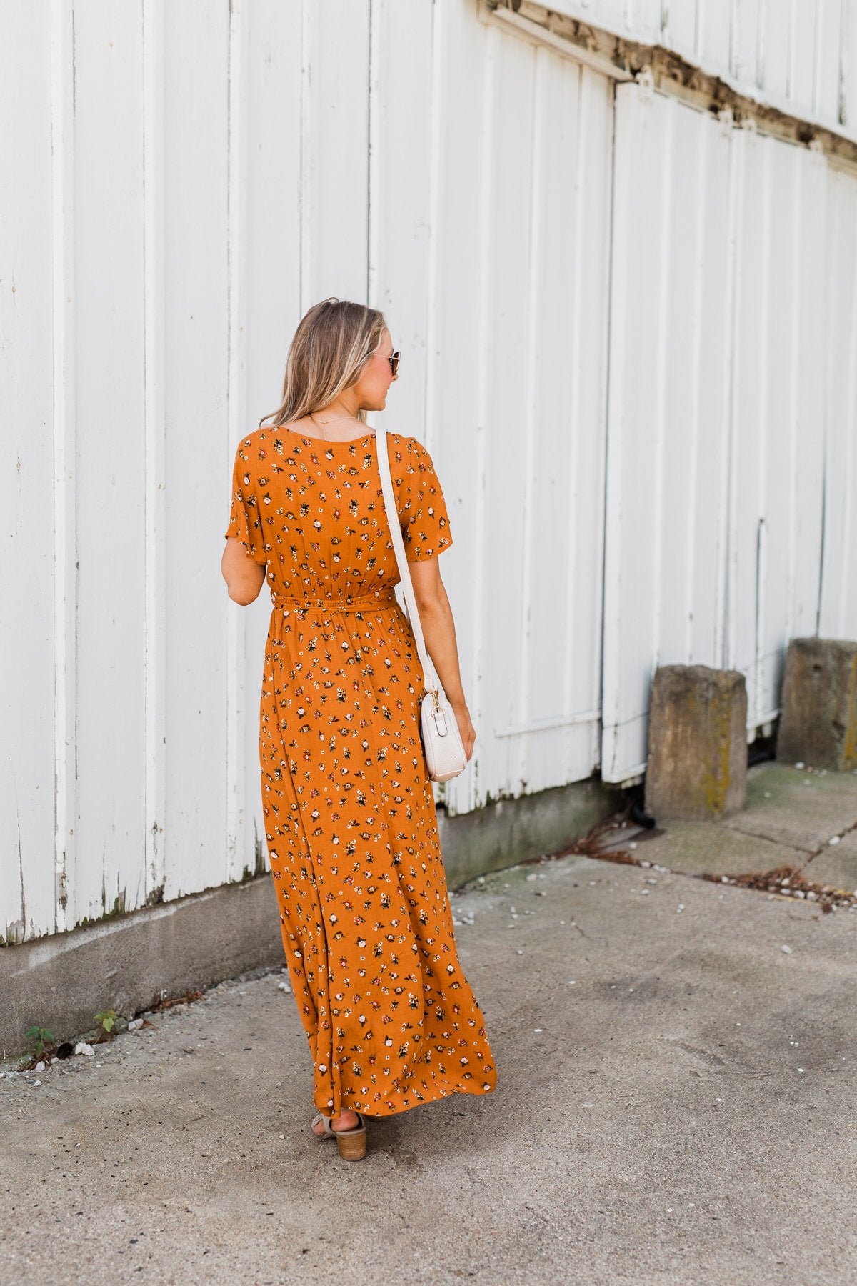 Can t Help But Stare Floral Maxi Dress Burnt Orange The Pulse