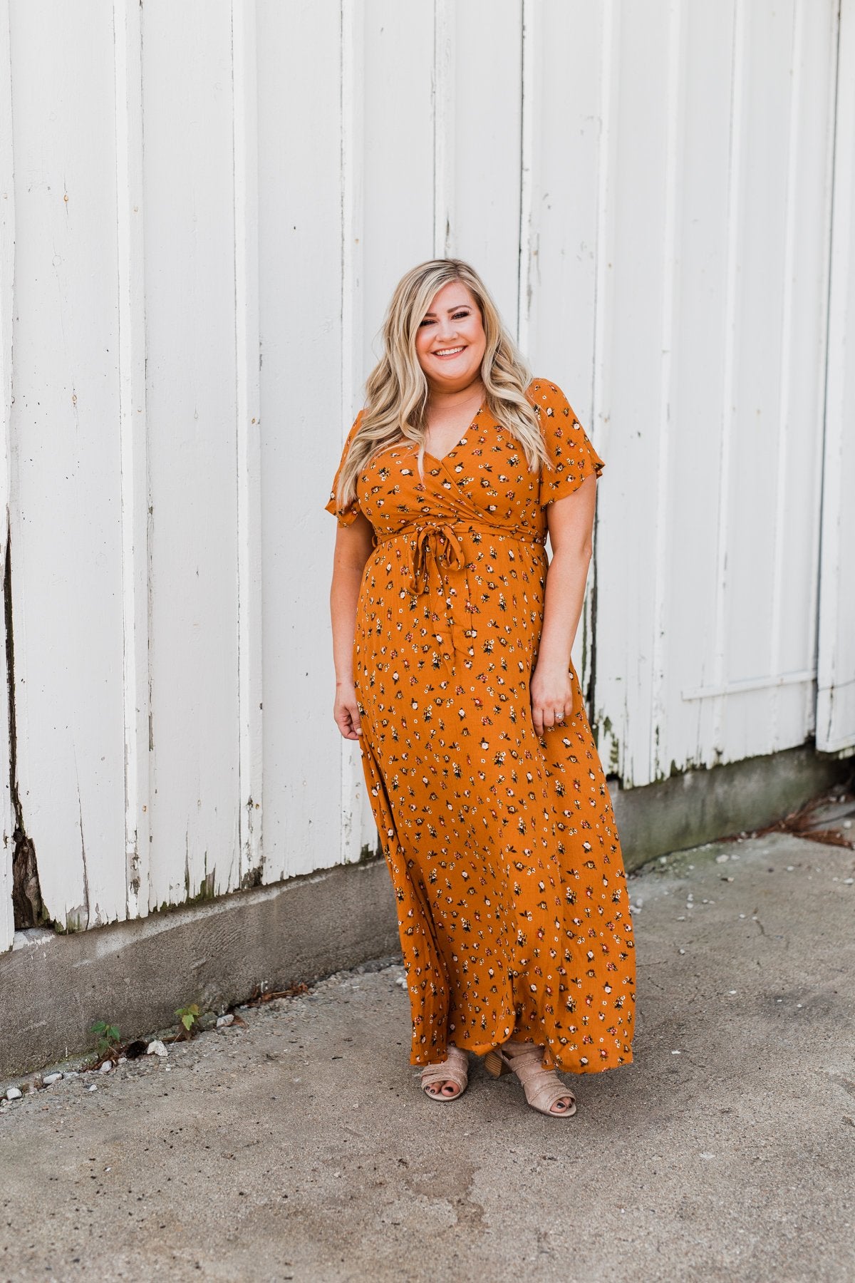 Can't Help But Stare Floral Maxi Dress- Burnt Orange Can't Help But Stare Floral Maxi Dress- Burnt Orange