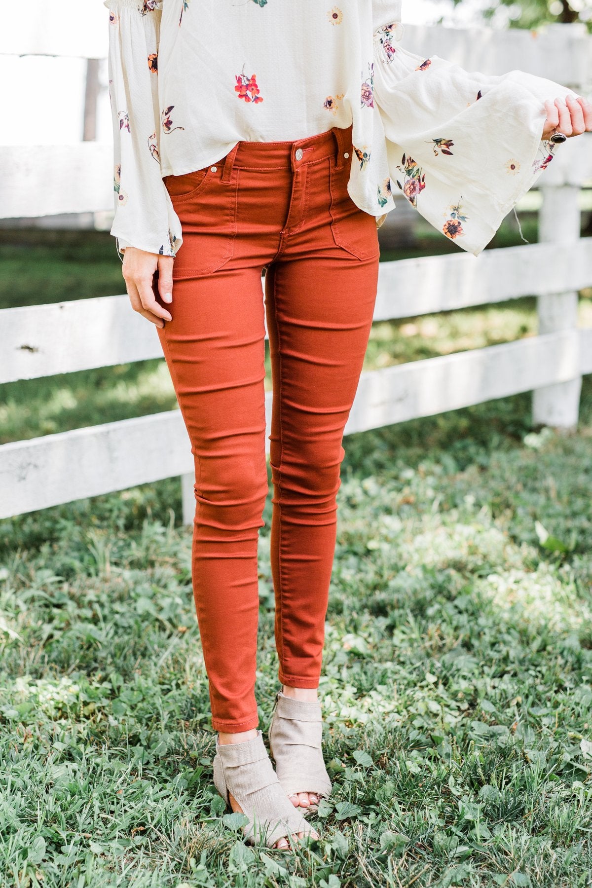 Celebrity Pink Ankle Skinny Jeans- Dark Rust