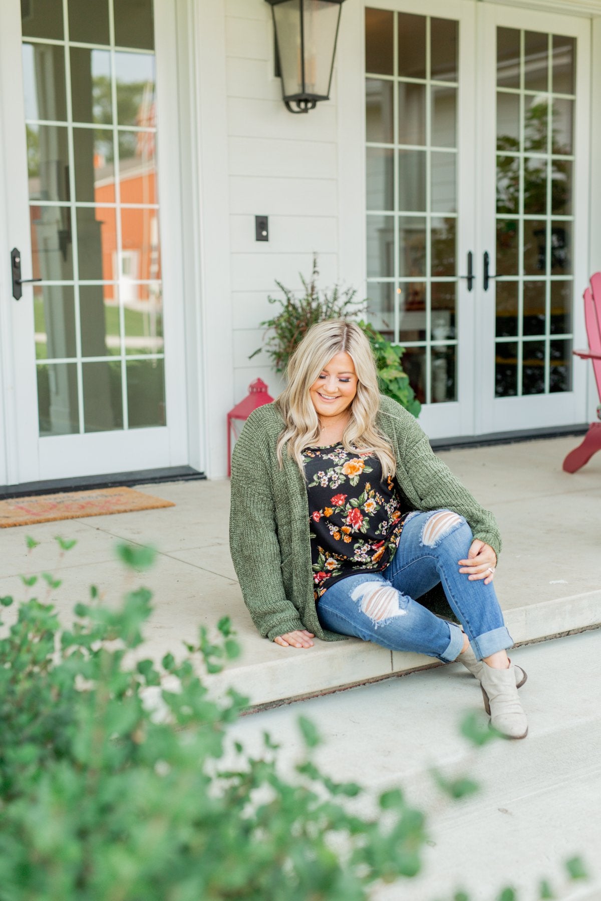 Have My Heart Velvet Chenille Cardigan- Olive