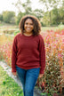 First Look Thick Knit Sweater- Deep Brick