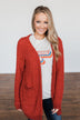 Stealing Glances Popcorn Knit Cardigan- Vintage Red