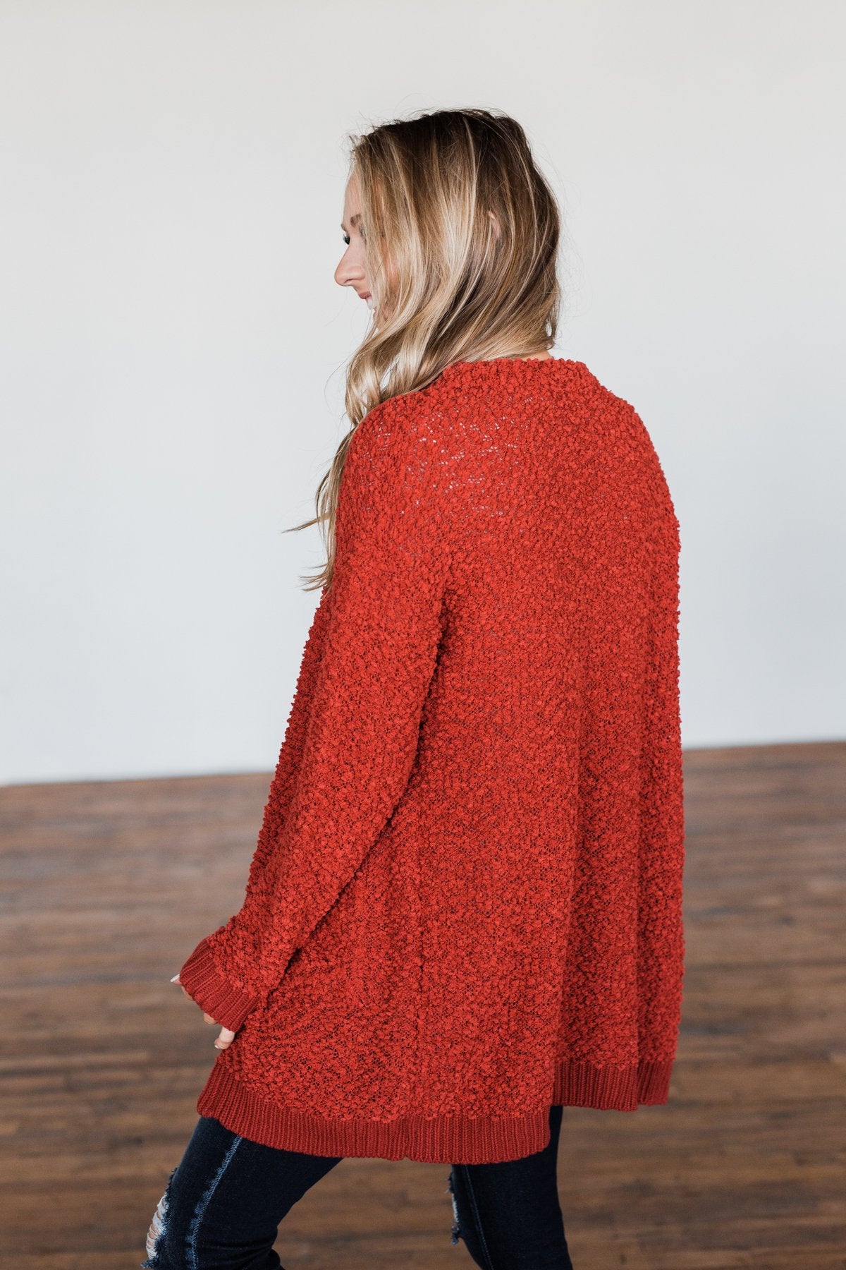 Red popcorn sweater clearance
