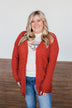 Stealing Glances Popcorn Knit Cardigan- Vintage Red