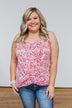 Time After Time Floral Tank Top- Pink & Ivory