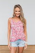 Time After Time Floral Tank Top- Pink & Ivory