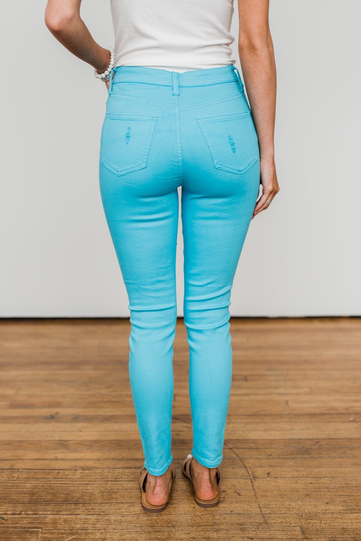 Celebrity Pink Distressed Skinny Jeans- Light Blue