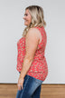 Knowing You Floral Wrap Tank Top- Coral