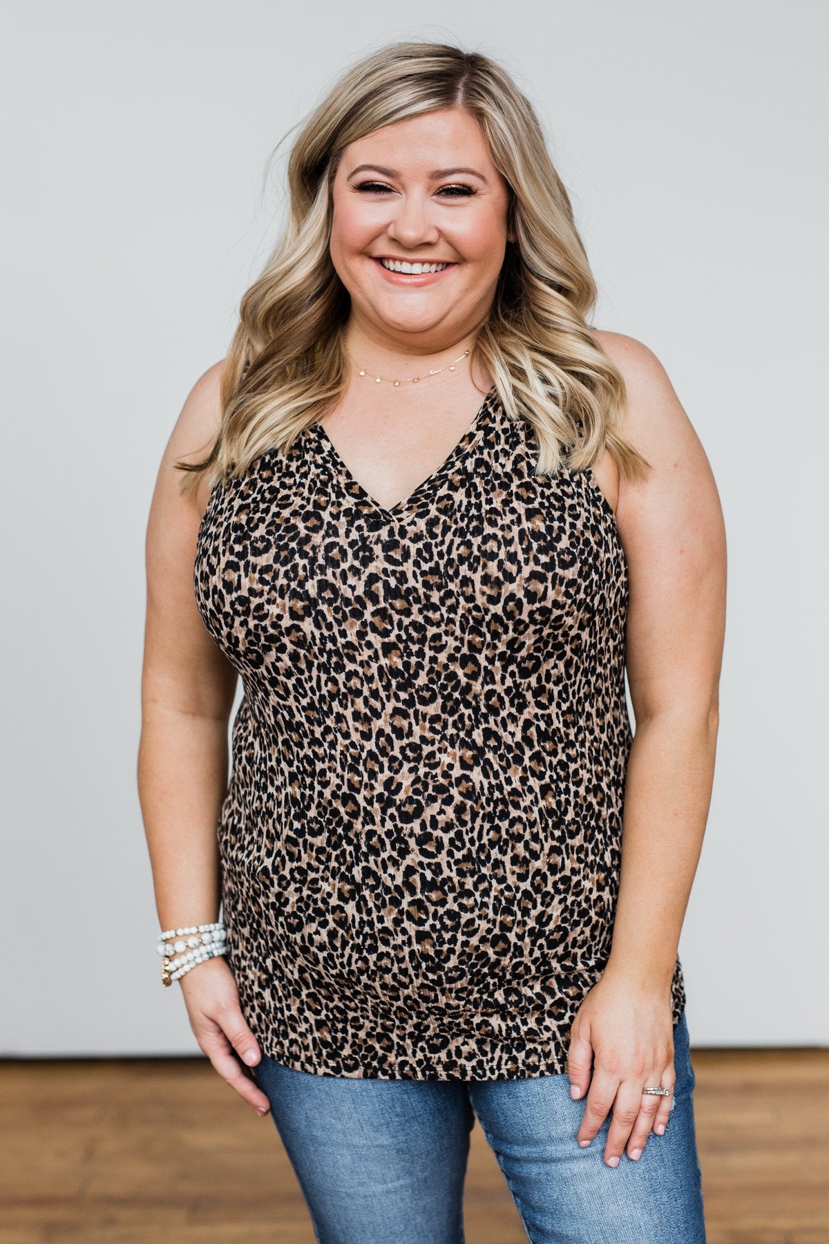 Just Passing Through Leopard Tank Top- Black & Brown