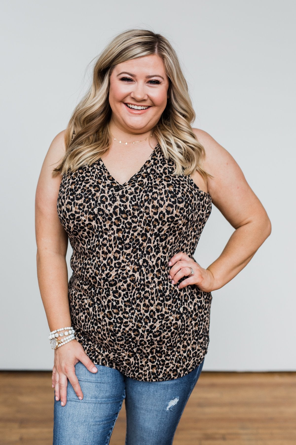 Just Passing Through Leopard Tank Top- Black & Brown