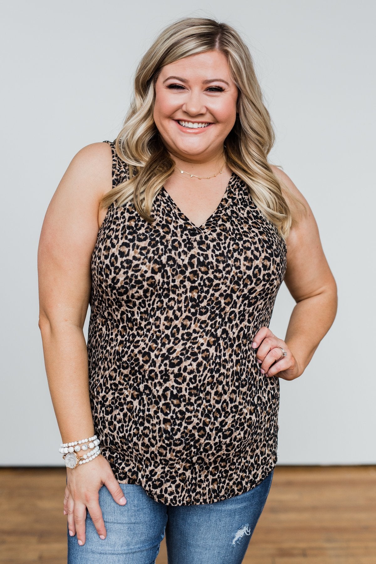 Just Passing Through Leopard Tank Top- Black & Brown