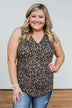 Just Passing Through Leopard Tank Top- Black & Brown