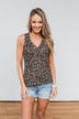 Just Passing Through Leopard Tank Top- Black & Brown