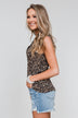 Just Passing Through Leopard Tank Top- Black & Brown