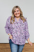 Calling Out To You Printed Blouse- Purple