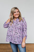 Calling Out To You Printed Blouse- Purple
