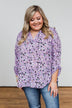 Calling Out To You Printed Blouse- Purple