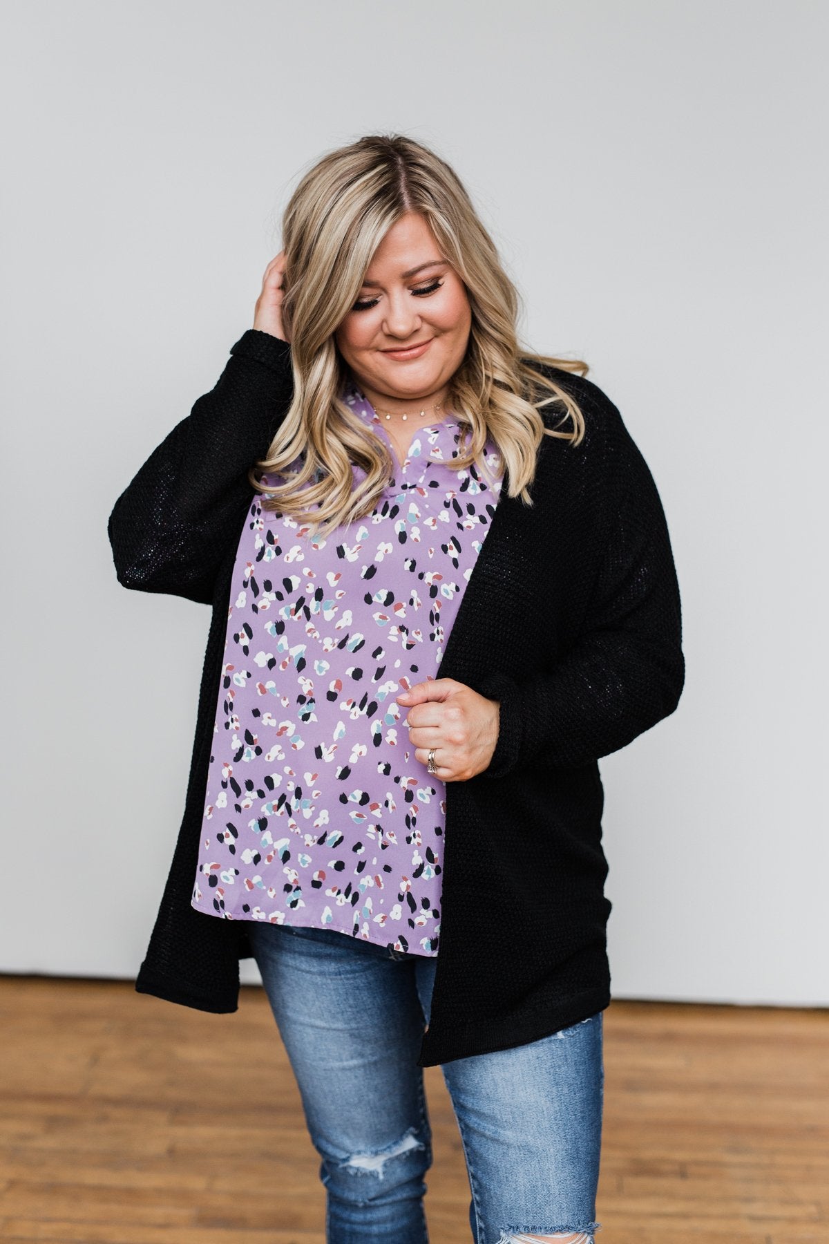 Calling Out To You Printed Blouse- Purple
